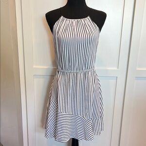 AQUA Black and White Asymmetrical Dress